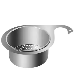 Stainless Steel Kitchen Sink Drain Rack, Sink Drain Strainer, Hanging Draining Basket for Wet Dry Separation, Durable Stainless Steel Design