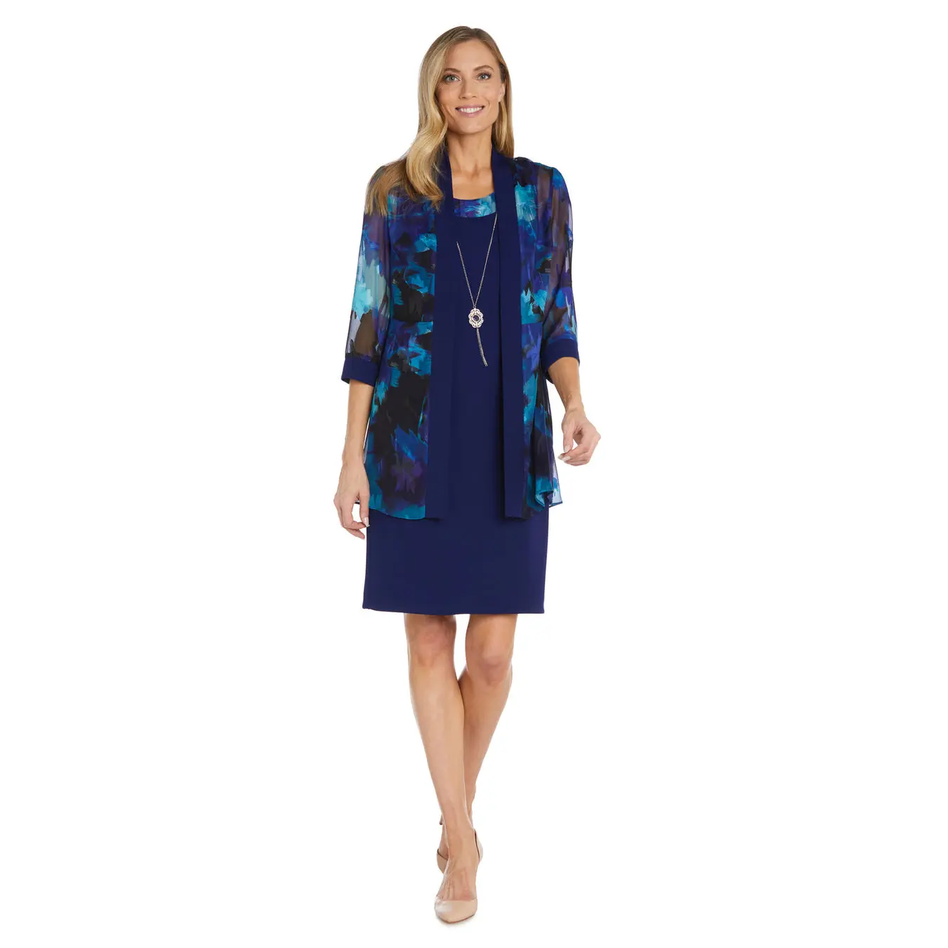 R&M Richards 9949 Printed Short Jacket Dress