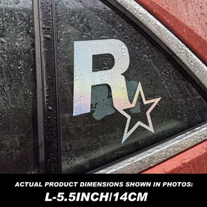 1 PC Rock Star Car Stickers, Reflective Decals for Auto Rearview Mirror & Fuel Tank Cap, Windshield Sticker, Window Decals for Vehicles, Vehicle Exterior Decoration, Enhance Your Vehicle Style, Perfect Fit for Cars & Motorcycles, Car Accessories
