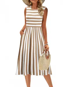 Zeagoo Women's Summer Tank Midi Dress with Pockets Sleeveless A-Line Dress Casual Floral T-Shirt Dress Flowy Beach Sundress Zeagoo Women's Summer Tank Midi Dress with Pockets Sleeveless A-Line Dress Casual Floral T-Shirt Dress Flowy Beach Sundress