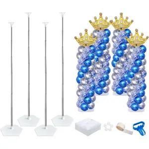 Balloon Column Stand Kit, Set of 4,6.7Feet Balloon Pillar with Reusable Telescopic with base for Birthday arch, Wedding, Graduation Decoration Event