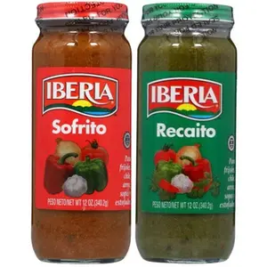 Iberia Recaito & Sofrito Bundle 12 oz Caribbean & Latin American Cooking Seasonings with Fresh Herbs Spices Garlic and Peppers