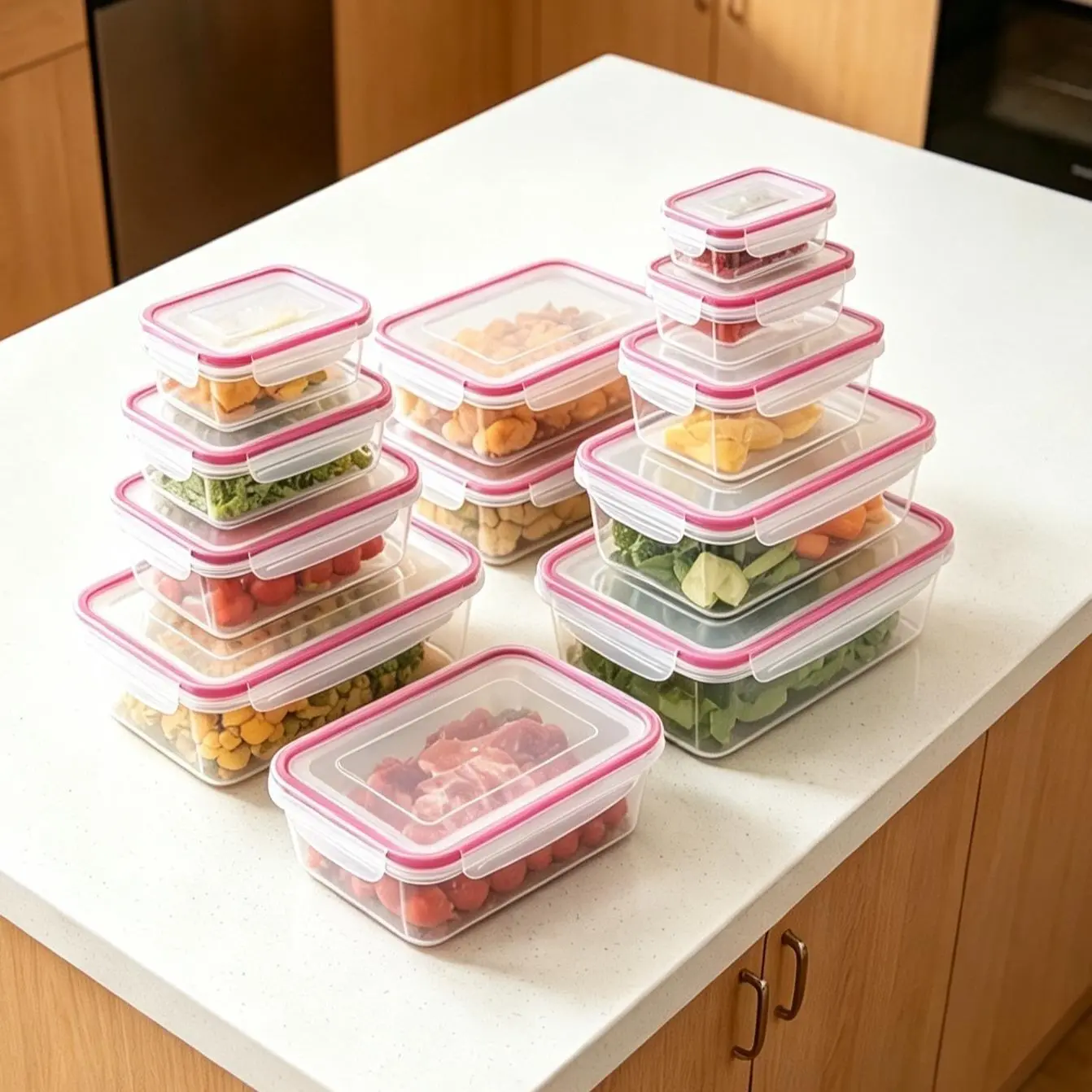 20 Pack Airtight Food Storage Containers with Lids, BPA-Free Leakproof Plastic Meal Prep Boxes, Stackable Reusable Kitchen Fridge Pantry Organizer, Microwave Dishwasher Freezer Safe, Portable Lunch Container for Leftovers Fruits Daily Food Storage