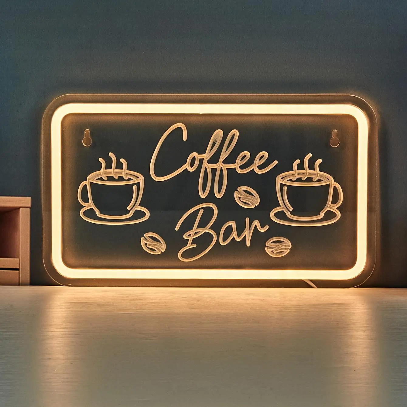 Coffee Bar Neon Sign, USB Powered Neon Sign without Hook, Led Neon Lights, Decorative Light for Home Kitchen Coffee Shop Bar, Party Decoration Supplies