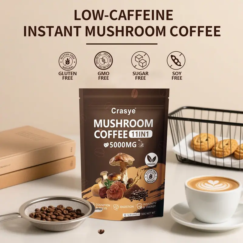 Mélange Shilajit + Café Arabica 9 En 1 - Énergie, Concentration, Vegan (Ashwagandha, Ginseng) - 300g