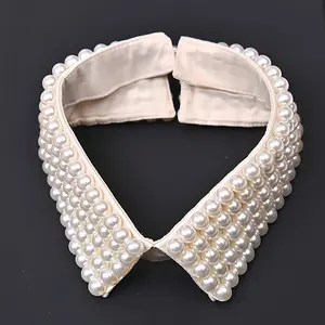 Women's Imitation Pearl Neck Fake Collar French Elegant Detachable False Collar Casual Versatile Shirt Collar-W54F
