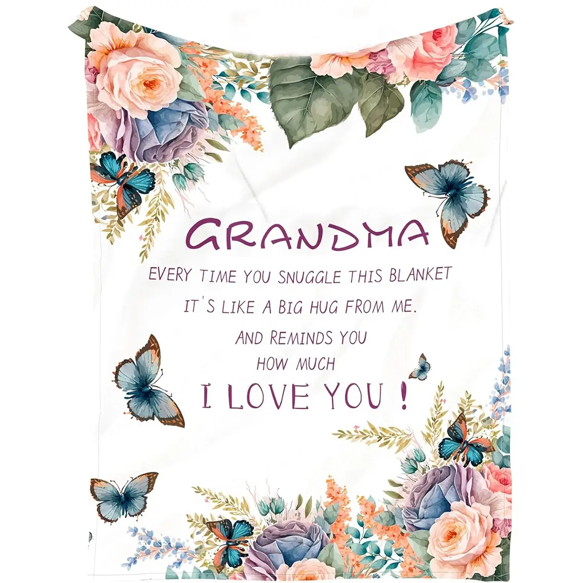 1pc Grandma's birthday present, Grandma's birthday blanket, Great-grandmother's Christmas and Mother's Day gifts, a gift for Grandma, a flannel blanket, Rose Flower Blanket, Heartfelt Gift Blanket, Heartwarming Blanket Gift