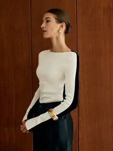 Casual Two Tone Panel Knit Top