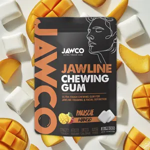 JAWCO Ultra-Tough Jawline Gum | Get a Stronger, Squarer Jawline | 15X Strength Facial Fitness Hard Chewing Gum | Muscle Mango Jawline Training Gum