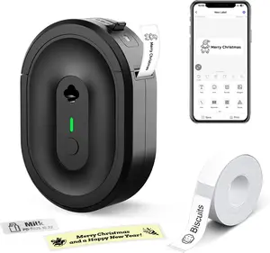 Label Maker Machine with Tape, N12 Portable Bluetooth Label Printer, Wireless Mini Label Makers Thermal Sticker with Multiple Templates for Home, Kitchen, School, Office Organization, Pink