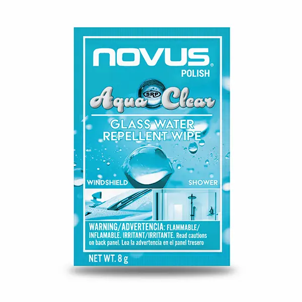 Novus AquaClear Unscented Glass Water Repellent Cleaning Wipes Multi-Pack - Home Supplies for Streak-Free Protection on Surfaces, Windows, Windshields, Mirrors & Shower Glass with Rain-Repelling Shine