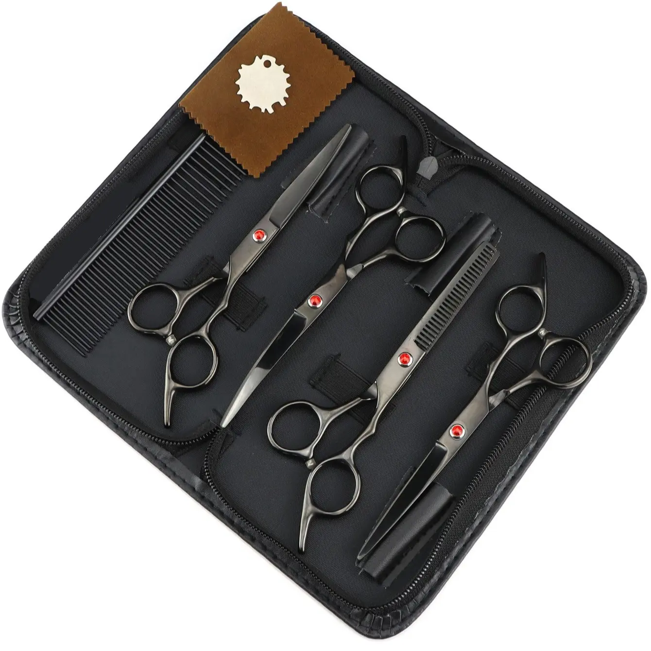 8PCS 6.0 inch Professional Hairdressing Scissors, Stainless Steel Barber Shears For Haircutting, Salon Equipment Hair Grooming Kit, Haircut Kits, Barber Thinning Shears for Hairdressing, Barber Supplies, Hair Tools
