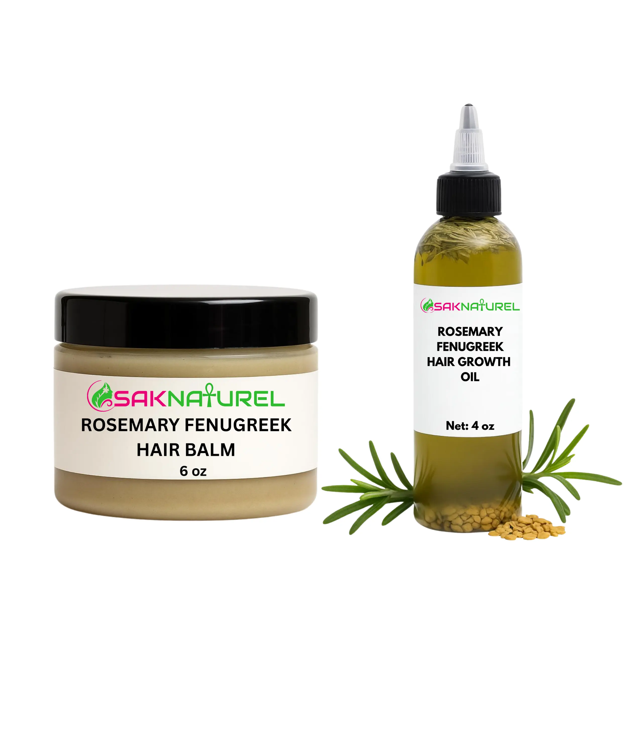 Rosemary Fenugreek Hair Growth Balm - Long Hair - Thick Hair - Hair Growth - Ayurverdic Hair growth oil - Rosemary Hair balm Oil - scalp care growth oil - Indian Hair Growth oil - Chebe Hair Growth Oil Organic - Herbal Haircare Moisturizing Peppermint