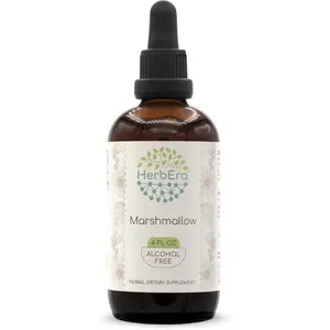 HerbEra Marshmallow Root Alcohol-Free Liquid Extract Tincture – Throat, Respiratory & Digestive Support, Althaea Officinalis Dried Root, Vegan (4 fl oz)