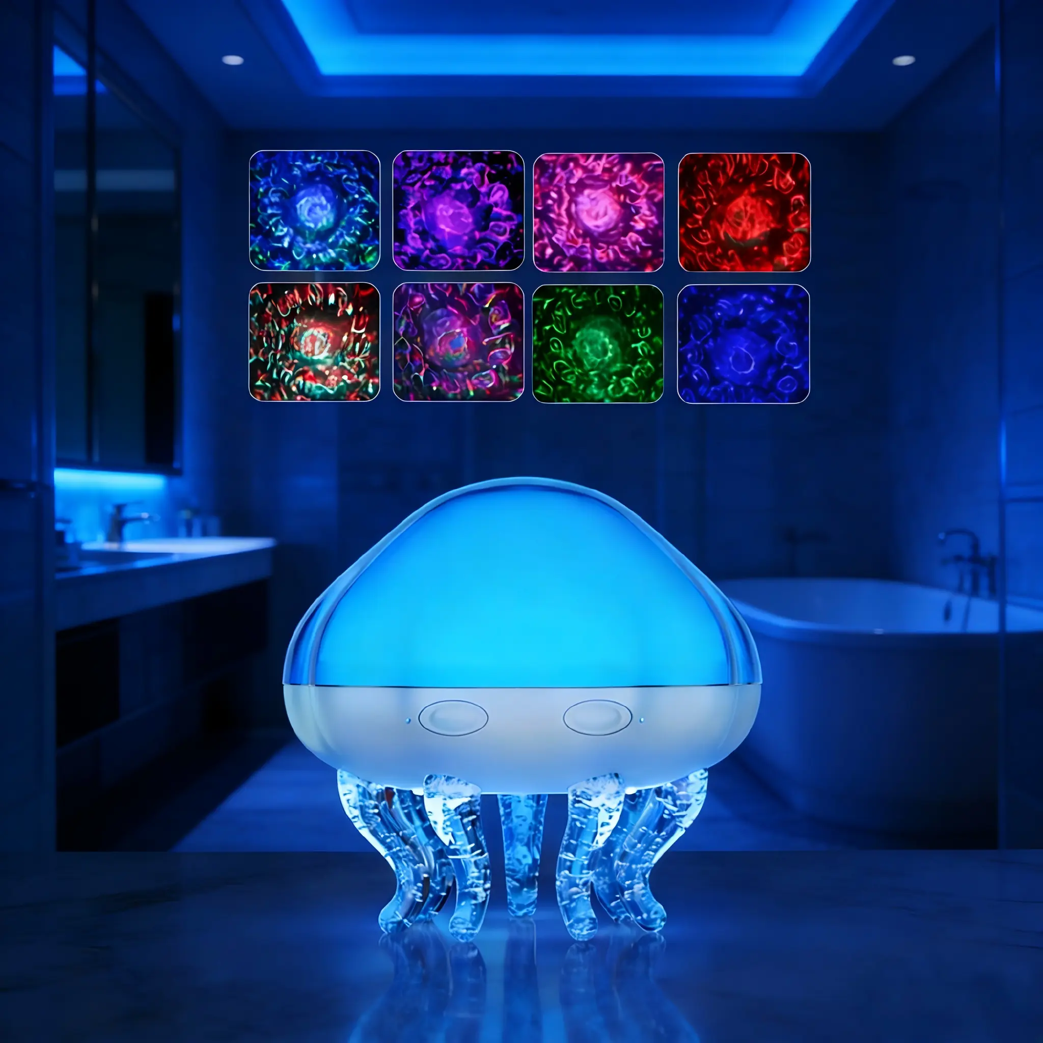 2-in-1 Ocean Wave & Jellyfish Projection Light, Color Changing Nightlight with Remote Control, Timer Auto-Off, Multifunction RGB Colors, USB-Powered Mood Lighting, Christmas Birthday Gift for Kids’ Bedrooms
