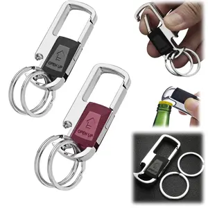 Heavy Duty Keychain for Men & Women - 2 Detachable Key Rings with Built-in Bottle Opener | Industrial Strength Stainless Steel Carabiner Clip for Car, Home, Office & Outdoor Keys
