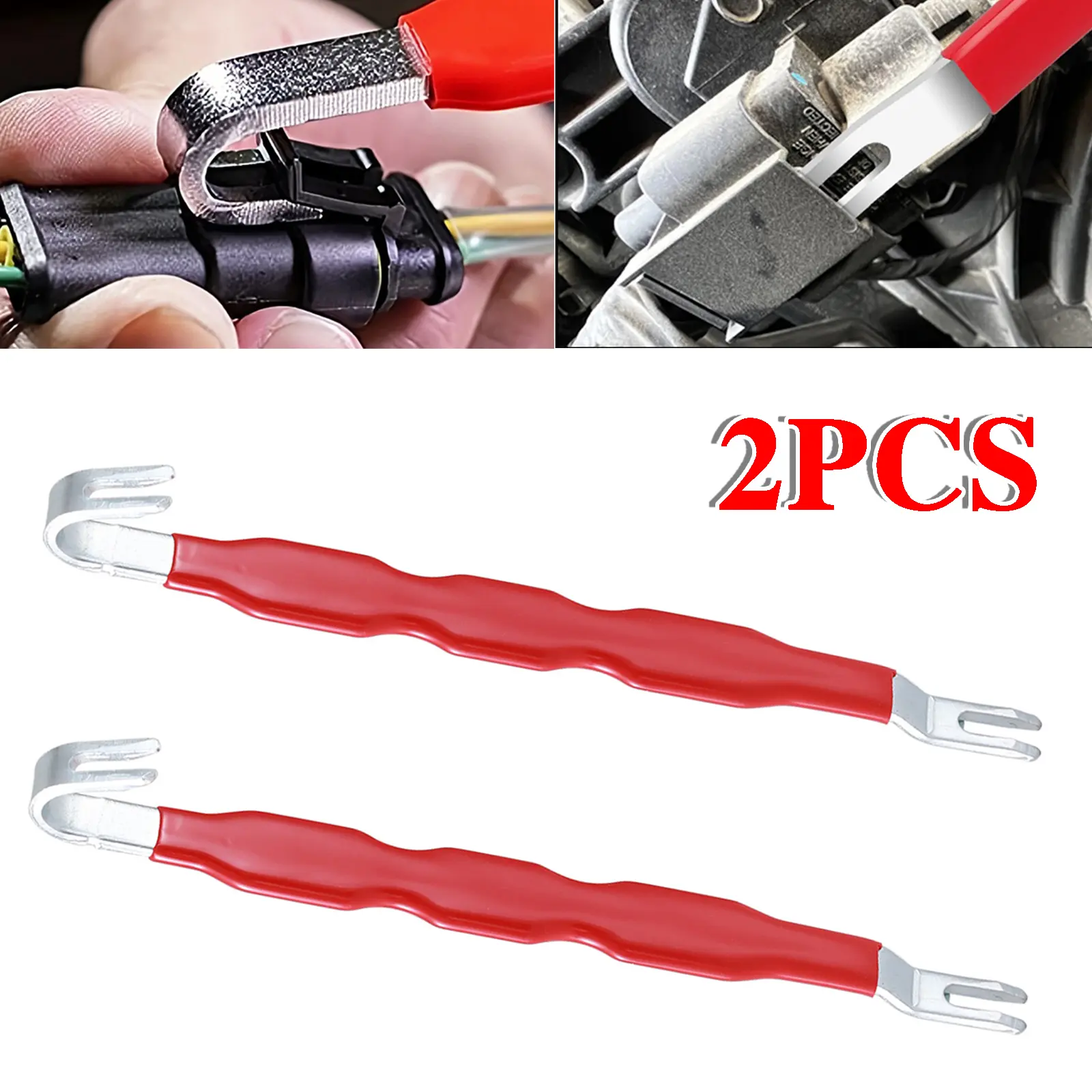2PCS Car Electrical Connector Removal Tool - Red Terminal Release Extractor Plug Separator For Wiring Harness Repair Automotive   Portable Car Tools