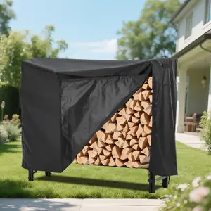 GARVEE Heavy Duty 4 ft Firewood Rack for Outdoor & Indoor Use with Weatherproof Cover, Steel Mesh Storage, Durable Wood Stacker, Ventilation Design, and Easy Assembly for Fireplace and Patio