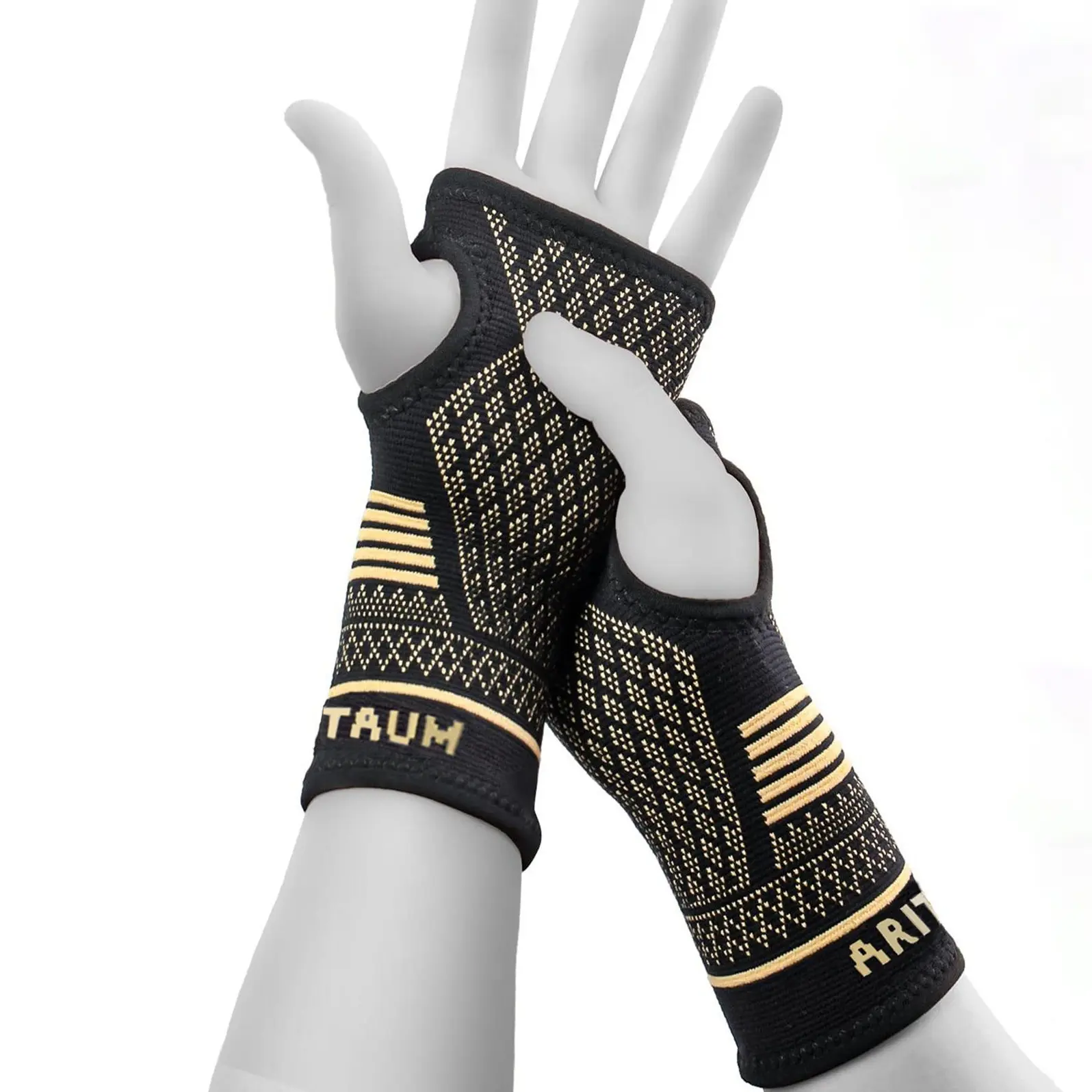 Copper Support Compression Protective Gear Fingerless Gloves - Adult Arthritis Control, Carpal Tunnel Pain Relief, Hand & Wrist Support for Rheumatoid, Tendonitis, Swelling, Crocheting, Typing (S, 1 Pair), Copper Fiber, Copper Compression Sleeves Protecti