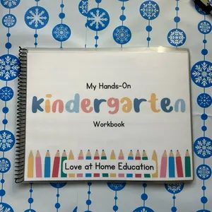 Love at Home Education My Kindergarten Learning Workbook Name Birthday Address Phone Math ABC's Colors Shapes Printed on Cardstock Laminated with Dry Erase Marker