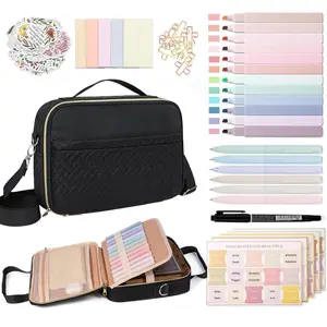 Bible Study Supplies Set, 1 Set Including Labels & Highlighter & Notebook & Pen Case & Tools, Journaling Kit for Home School Office Dormitory