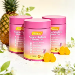 Grab Yours  Her Juicy  Feminine Probiotics Gummies- All in One Solution with Slippery Elm and Prebiotics&Lactobacillus Probiotic Blend for Women’s pH Balance and Dryness - Hawaiian Pineapple Gummies 60 Count hawaiian pineapple