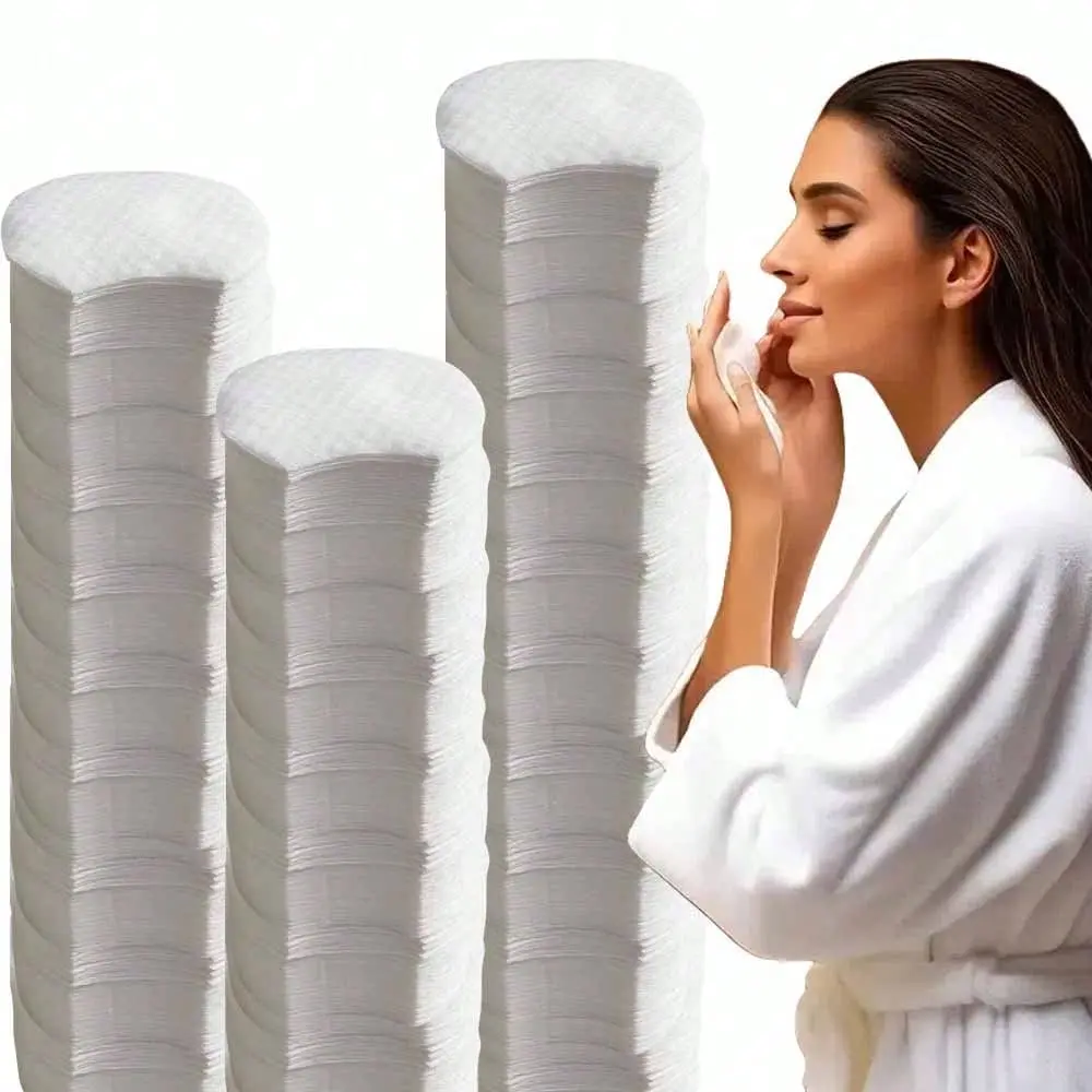 Cleaning Pads, Suitable For Face Use, Makeup Remover Pads, Hypoallergenic Lint-Free Rounds, Fit For All Skin Types, Disposable Beauty Wet Wipes, Non-Woven Facial Cleansing Wipes,It Is Better To Match Use Salicylic Acid Facial Essence With Toner