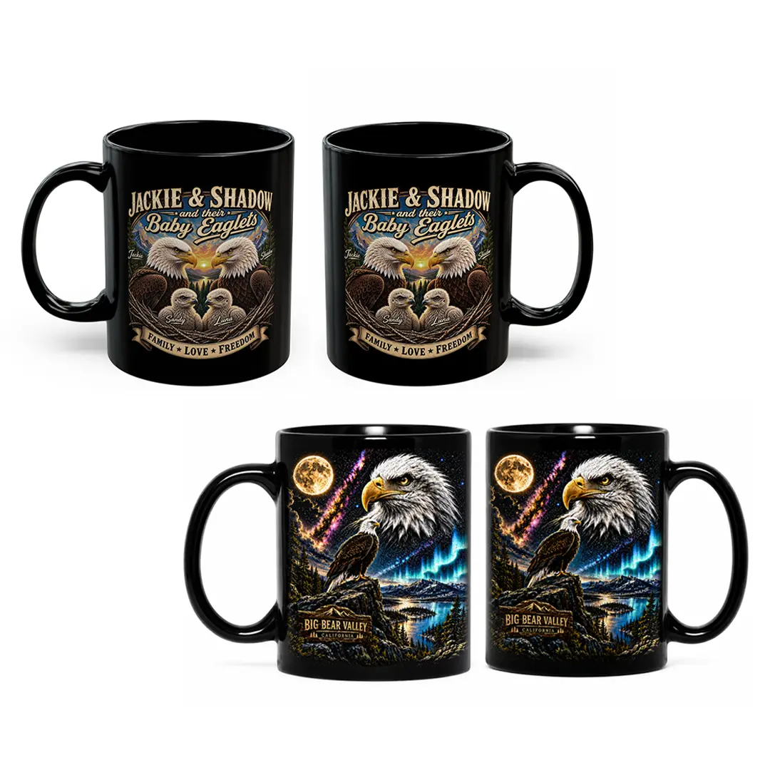 Jackie and Shadow Eagle Mug, Big Bear Lake Eagle Cam Fan Gift, RIP Jackie 2026 Tribute mugs, Eagle Cam Lover Gift