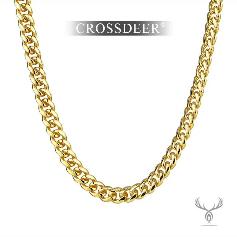 CrossDeer 18K gold-plated necklace—affordable yet stylish, featuring multi-angle reflections for a brilliant shine; an ideal gift for fashion enthusiasts.