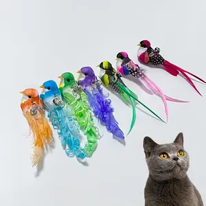 2pcs/3pcs Bird Toy for Cats, Artificial Feathers Cat Toys, Bird Cat Wand Replacement Heads, Cat Wand Toys, No Batteries Needed, Durable Replacement Heds for Wands, Bird Cat Toy for Indoor Kitten Exercise