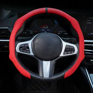 【Father's Day Gift】Universal 14.9" Car Steering Wheel Cover – Breathable Ergonomic Grip, Ultra-Thin Anti-Slip Inner Lining, Sweatproof for All-Weather Driving Comfort