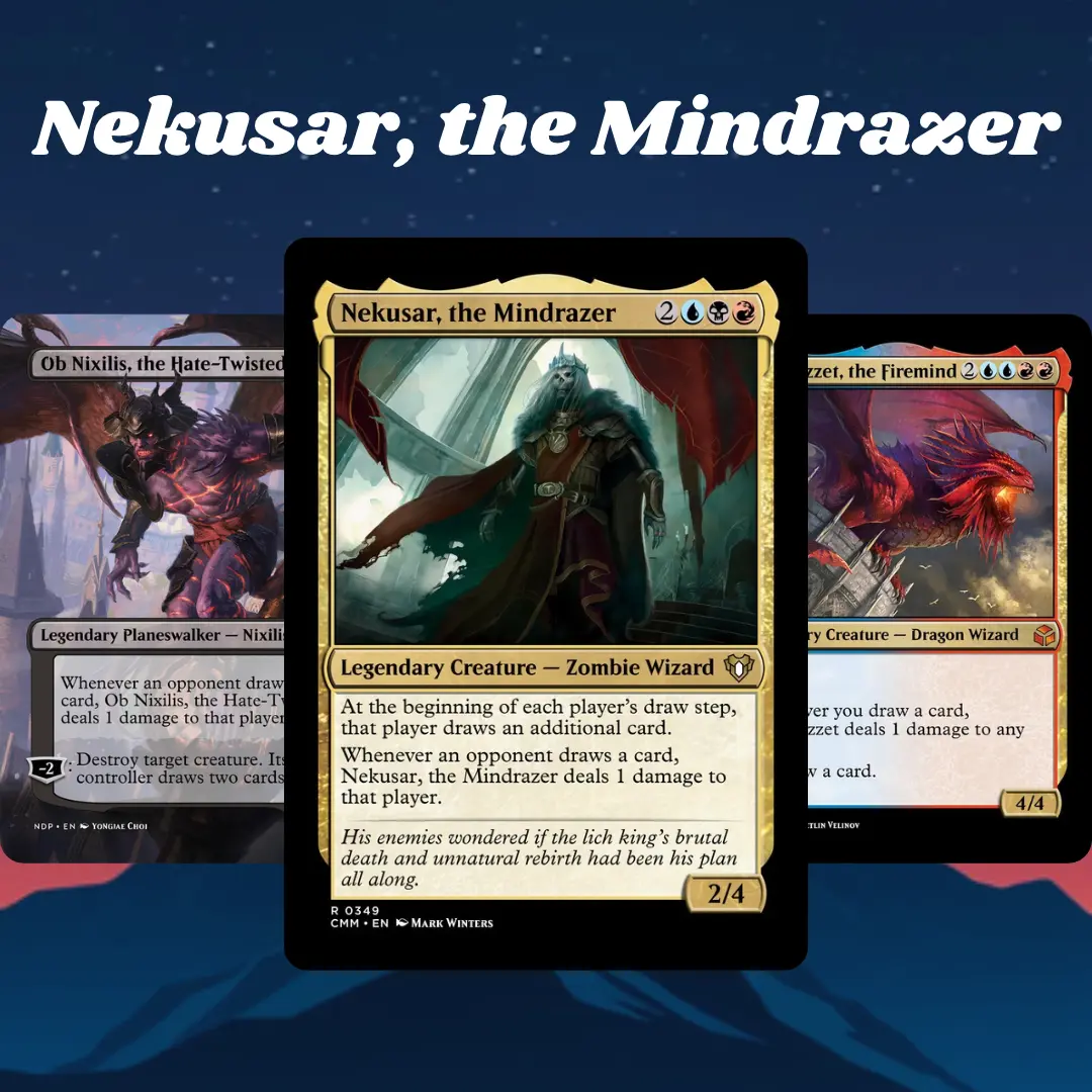 Nekusar, the Mindrazer Proxy 100+ Card Commander Deck | Grixis Wheel & Burn Strategy | EDH Deck | Fantasy Trading Card Game | Multiplayer Tabletop Battle | Unique Collectible Cards & Gift for Card Game Lovers