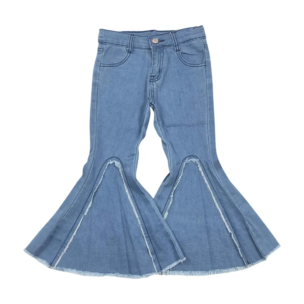 D6-29--girls jeans Fashion girl light denim flare pants Girls Fashion