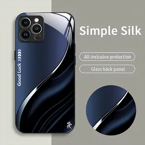 Suitable for [iPhone 13 Pro] Simple silk gradient glass phone case, affordable, fully shockproof, drop-proof and wear-resistant-MS01