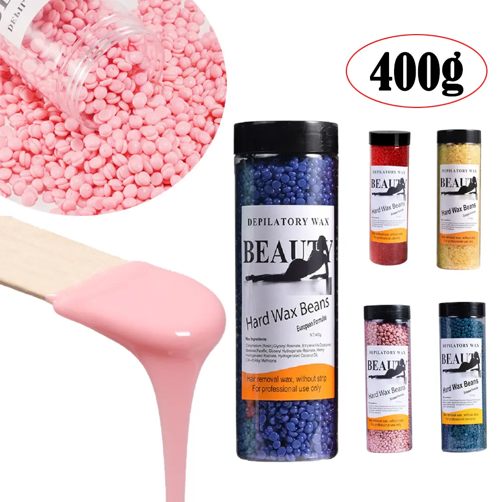 Hard Wax Beads, Professional Wax Beads For Hair Removal 400g Hair Wax for Full Body Brazilian Bikini Face Legs Eyebrow Painless at Home for Woman Men