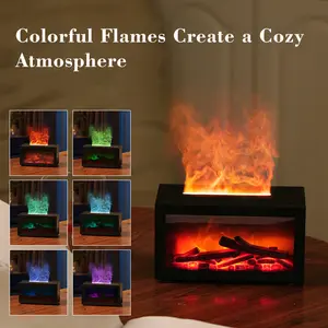 Realistic Flame Fireplace Aroma Diffuser, Aromatherapy Machine, Dynamic Fire Screen, Warm Visual Effect, High Quality, Colorful Lights, Ideal Gift