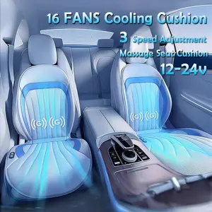 12V/24V Car Leather Seat Cover | 16 Fans Massage Cooling & Strong Ventilation | No Drill Installation Universal Fit All Models 🔥 #CarSeatMassagePad #16FanCoolingSeat #UniversalCarSeatCover, Car Seat Covers, Seat Covers For Cars fathersdaygift fathersdaygi