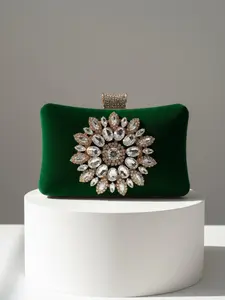 Women's Crossbody Evening Bag, Luxury Velvet Handbag, Rhinestone Party Clutch, Perfect for Weddings, Proms, Birthdays, Christmas, Fashionable Bags