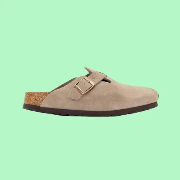 men’s Closed Toe Comfort Clogs – Taupe Soft Footbed Mule Sandals, Lightweight Slip-On Cork Sole Shoes