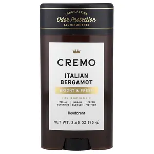Cremo Deodorant, Italian Bergamot, 2.65 oz (75 g)