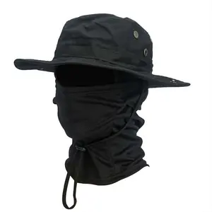 Men's Camouflage Bucket Hat Set, UV Protection Fisherman Hat, Wide Brim, Outdoor Sports Hiking Camping, Spring & Fall Casual Style