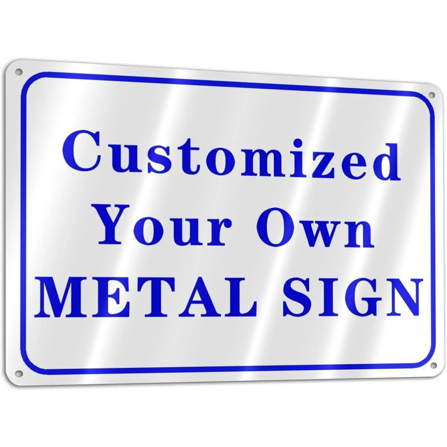 Custom Metal Sign, Personalized Multiple Colors Aluminum Waterproof Metal Sign, Personalized Signs with Picture and Text Image 8x12 Inch, Blue
