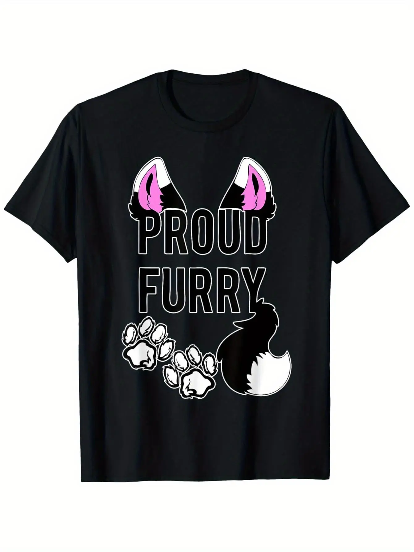 Fox Ears  Tail Costume T-Shirt - Unisex Furry Role unisex soft cotton short sleeve t shirt, vintage graphic casual tee for men women teens, perfect birthday holiday gift for camping travel gym daily street  wear