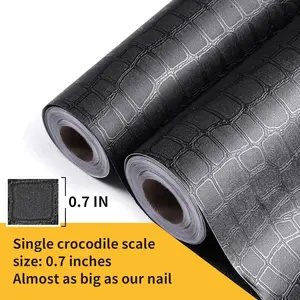 Crocodile Peel and Stick Wallpaper, 15.7' X 395', Embossed Design, Easy Peel Off, Self Adhesive, Removable, Textured Surface