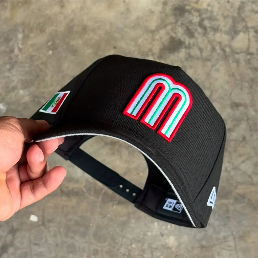 New Era Mexico 9FORTY Adjustable Cap Black Mexico Flag Baseball Hat Curved Brim Trucker Streetwear Hip Hop Gorra Mexicana Beisbol Unisex TikTok Viral