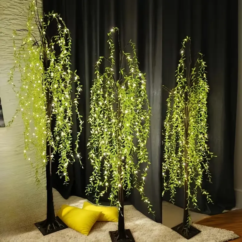 Charming USB-Powered Artificial Weeping Willow Floor LED Lights, 3.9 ft / 4.9 ft / 5.9 ft, Perfect Home & Holiday Decor for Mother’s Day, Spring, Summer and All Occasions