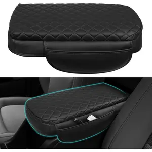 Center Console Cover for 2015-2022 Chevrolet Colorado  Canyon Armrest Cover Colorado Console Lid Protector 2021 Colorado Interior Accessories (Smooth Leather)