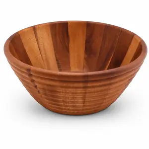 Bee Hive Style Wooden Acacia Salad Bowl Large