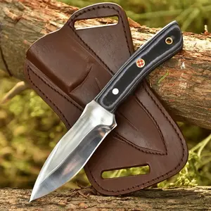 Razor Sharp Hunting Knife with G10 Handle | Premium Leather Sheath | Outdoor & Survival Fixed Blade