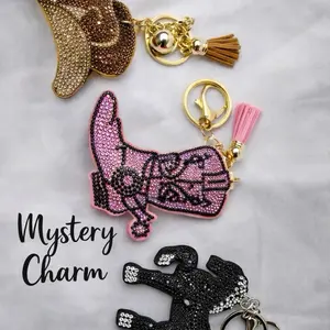 Rhinestone Western Keychain Charm